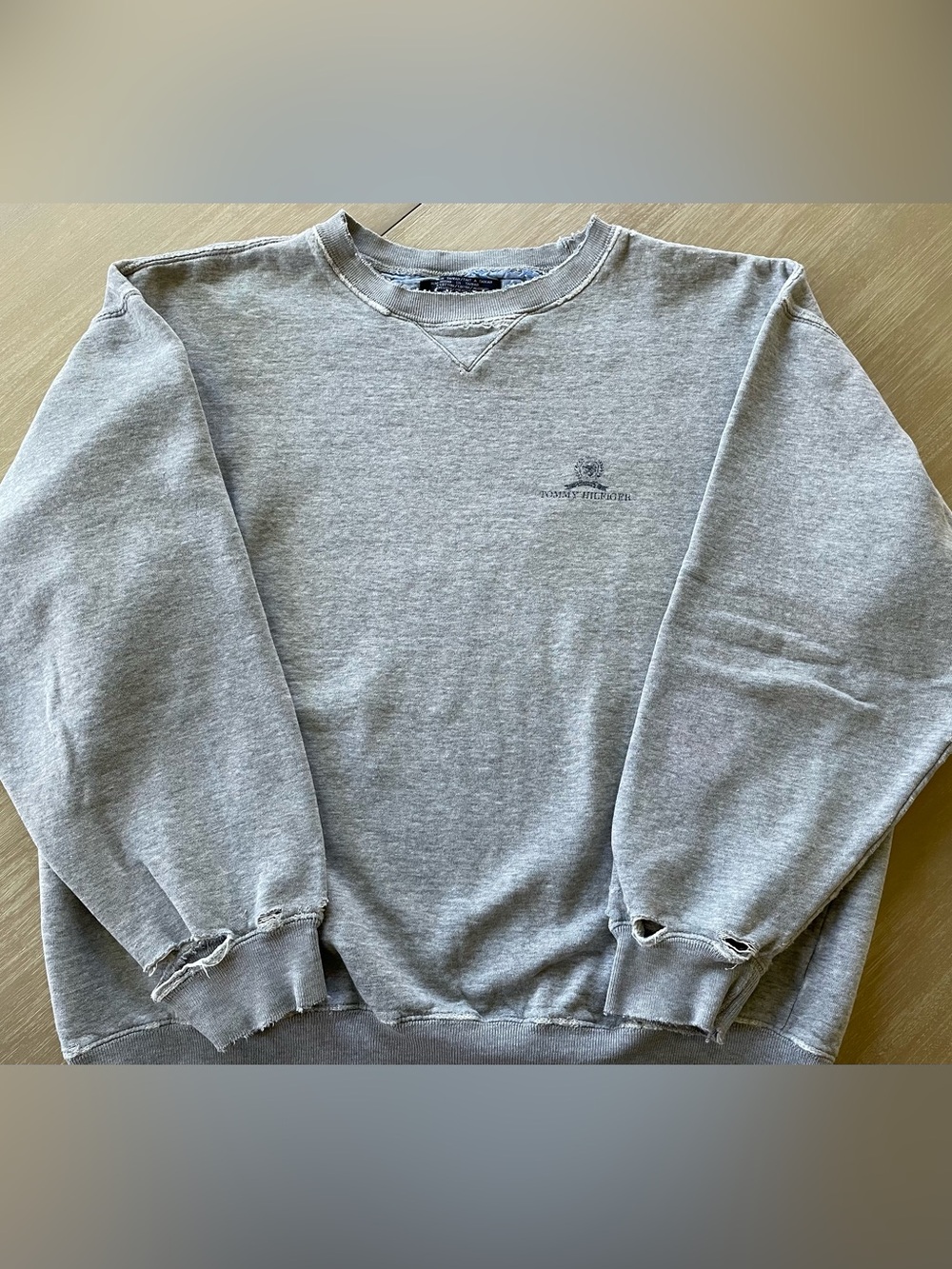 Tommy Hilfiger Gray Crewneck Sweatshirt with Subtle Logo